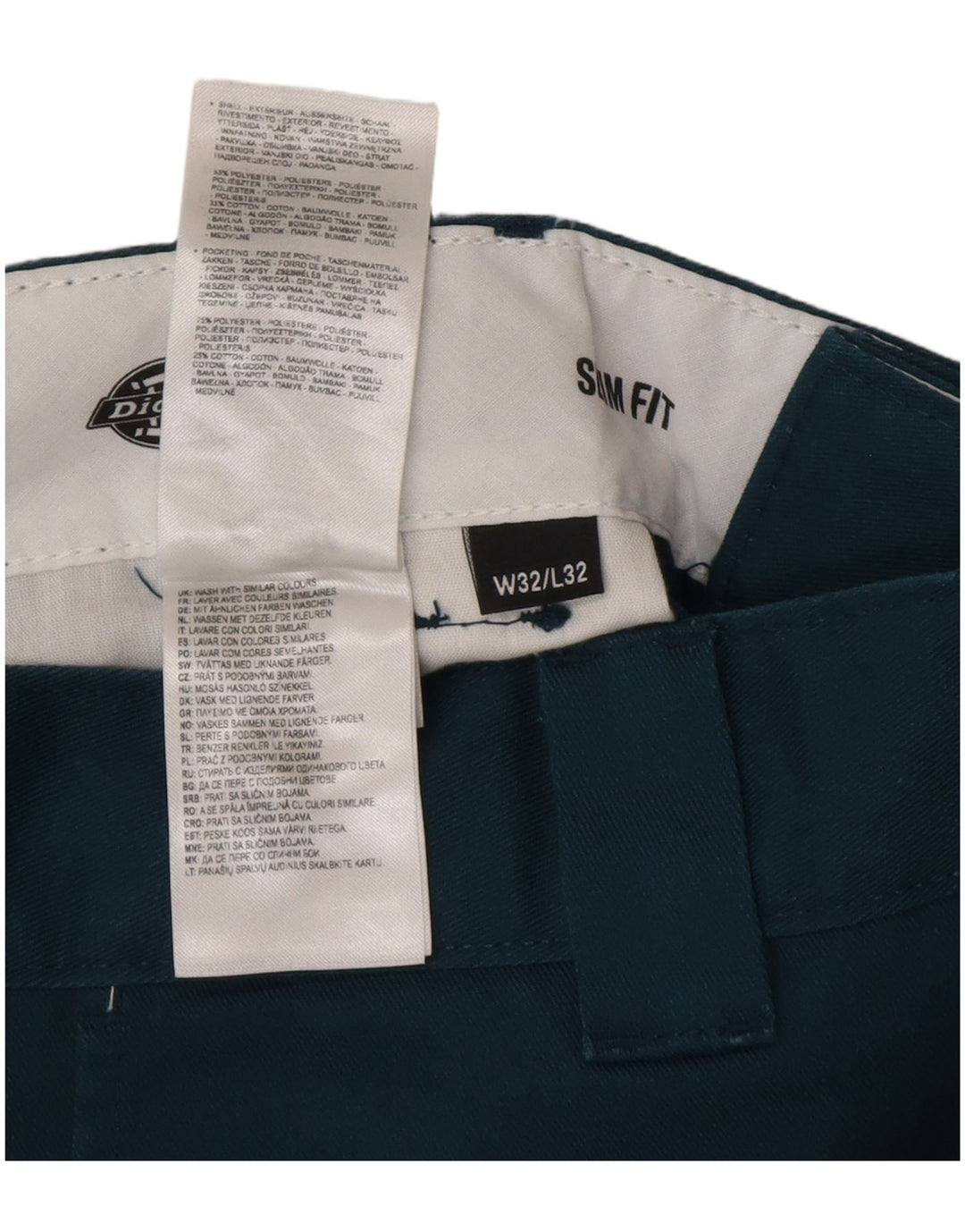 Pantaloni chino slim pentru bărbați Dickies L32 L32 poliester albastru