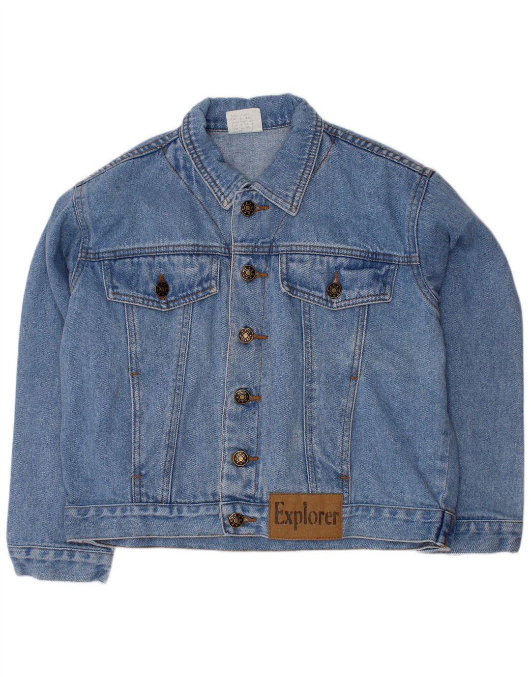 Jachetă Denim EXPLORER Băieți 8-9 Ani Bumbac Albastru