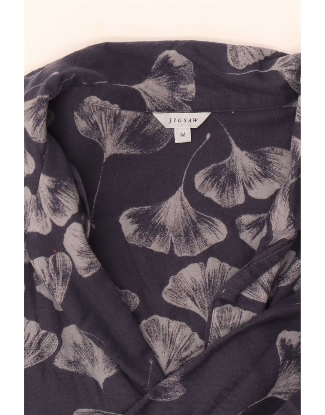 Bluză cămașă supradimensionată pentru femei Jigsaw UK 14 Medium Bleumarin Floral