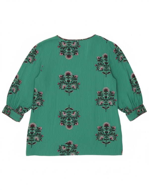 Bluză pentru femei Monsoon cu mâneci 3/4, UK 14, viscoză florală verde medie