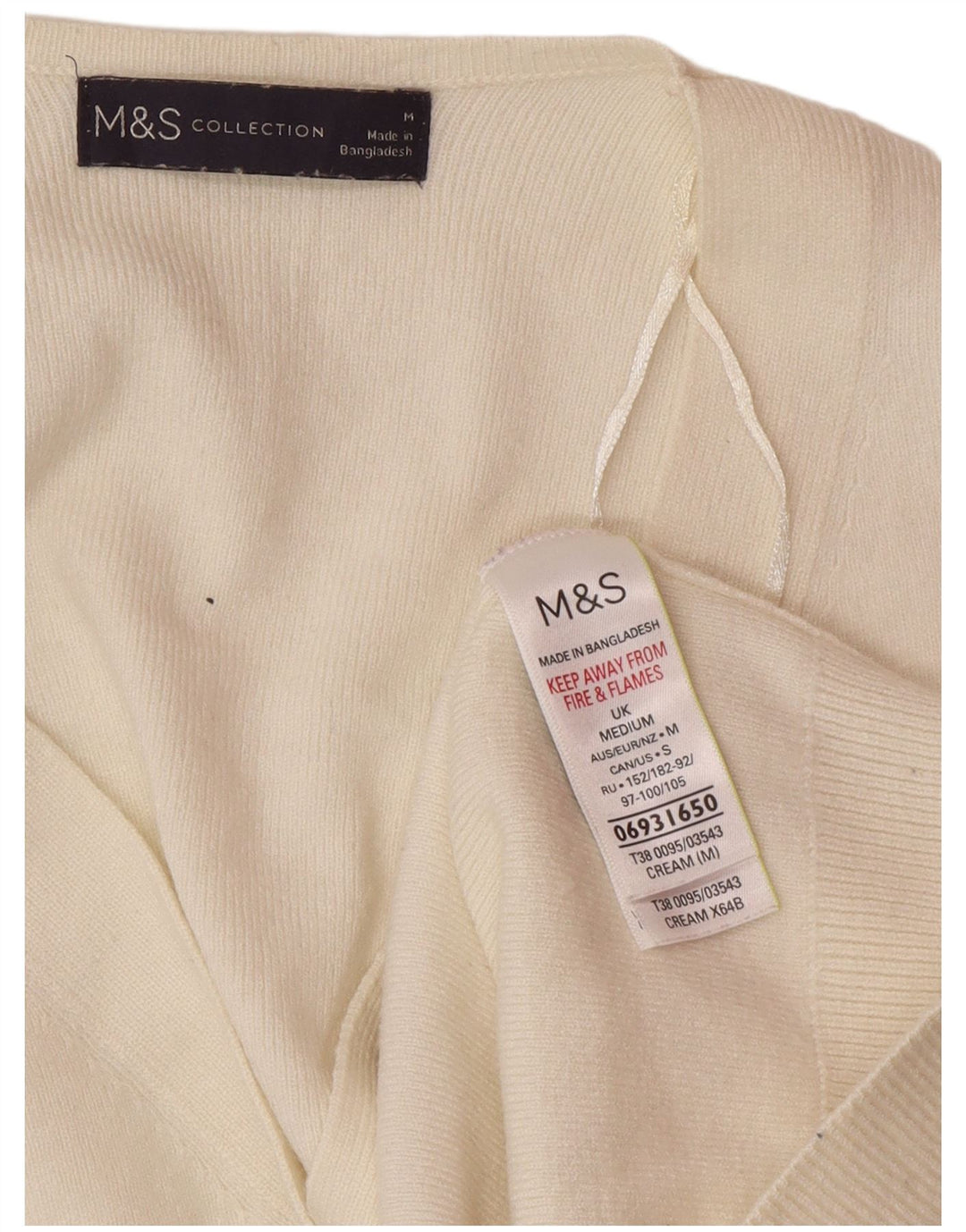 Pulover cardigan pentru femei Marks & Spencer UK 14 Medium Off White Viscose