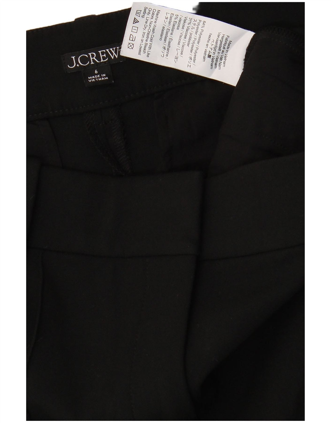 Pantaloni chino drepti pentru femei J. CREW US 6 Medium W30 L31 Poliester negru