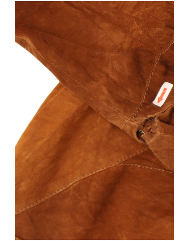 Jachetă vintage pentru bărbați din piele intoarsa IT 54 2XL din piele maro