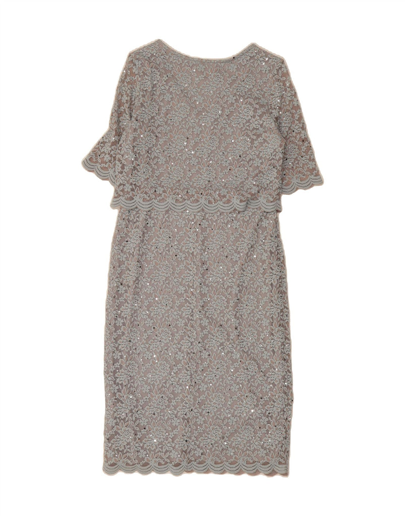 PER UNA Womens Shift Dress UK 14 Medium Grey Floral Polyester Vintage Per Una and Second-Hand Per Una from Messina Hembry 