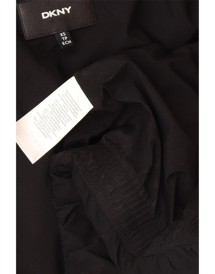Jachetă căptușită cu glugă Dkny pentru femei UK 6 XS poliester negru iarnă