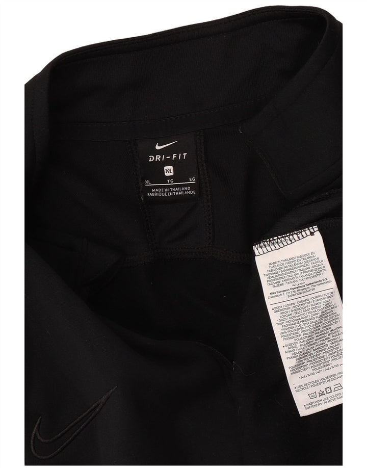 Top de trening pentru bărbați Dri Fit, cu fermoar și gât, XL, poliester negru