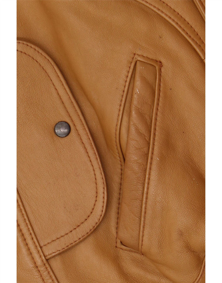 Jachetă din piele pentru bărbați Pointers, cu tăiere lentă, UK 38, piele maro medie