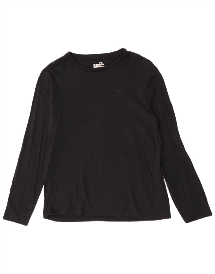 Top pentru bărbați Diadora cu mânecă lungă, bumbac negru mic