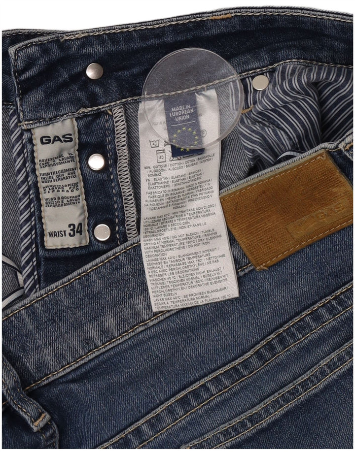 Pantaloni scurți din denim pentru femei Gas W34, mare, albastru, bumbac