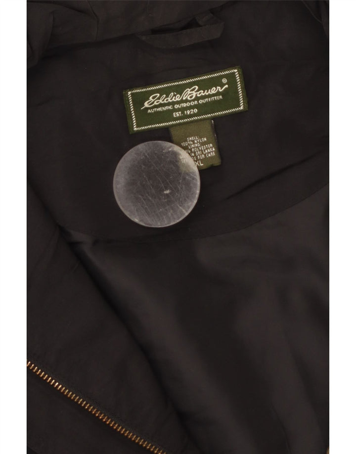 Jachetă Windbreaker cu glugă supradimensionată pentru femei Eddie Bauer UK 18 XL Nylon negru