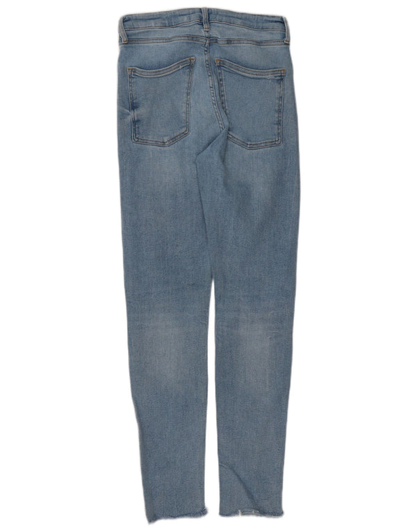 Blugi skinny distressed pentru femei Zara EU 38 Small W28 L30 Albastru