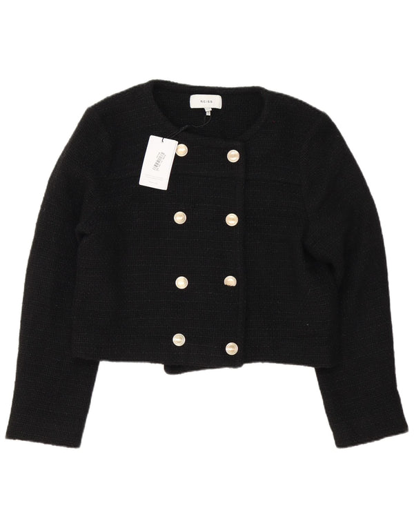 Jachetă Bolero pentru femei Reiss, la dublu piept, UK 12 Medium Black Acrylic