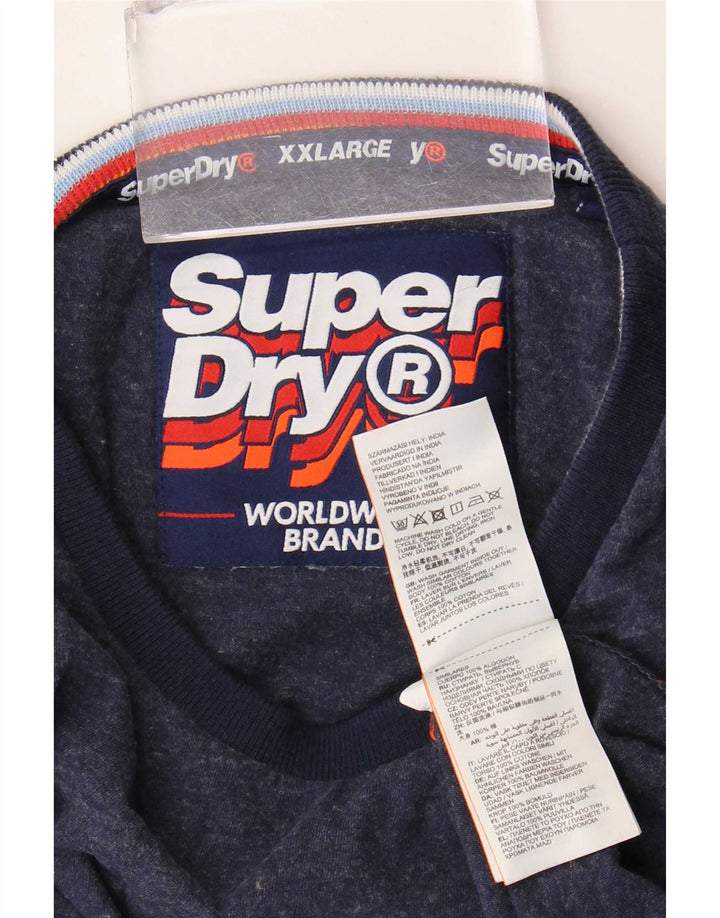 Tricou Superdry Bărbați Top 2XL Bumbac Albastru