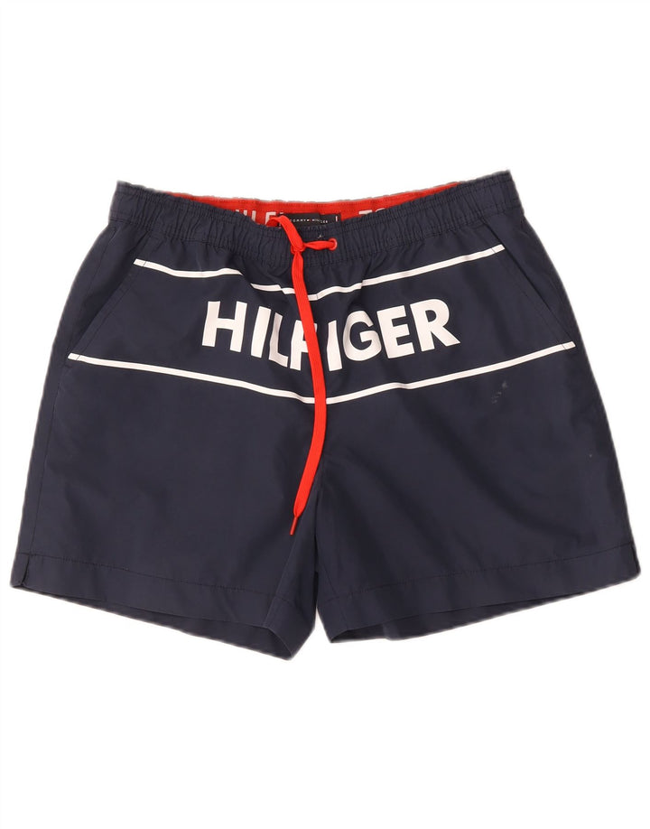 Pantaloni scurți de înot grafic Tommy Hilfiger pentru bărbați, poliester mediu albastru bleumarin