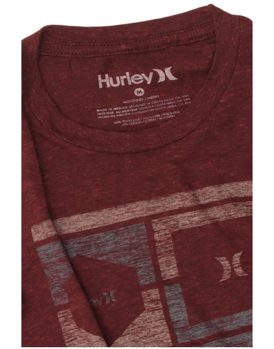 Tricou grafic pentru bărbați Hurley Top Medium Maroon Poliester