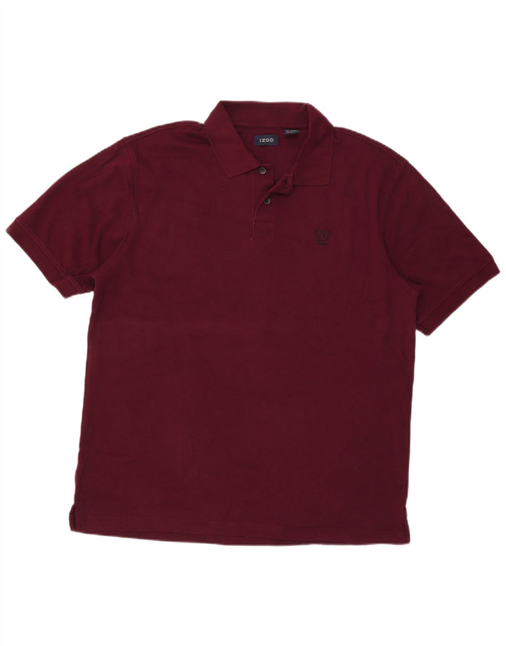 Cămașă polo Izod pentru bărbați, bumbac burgundy mare