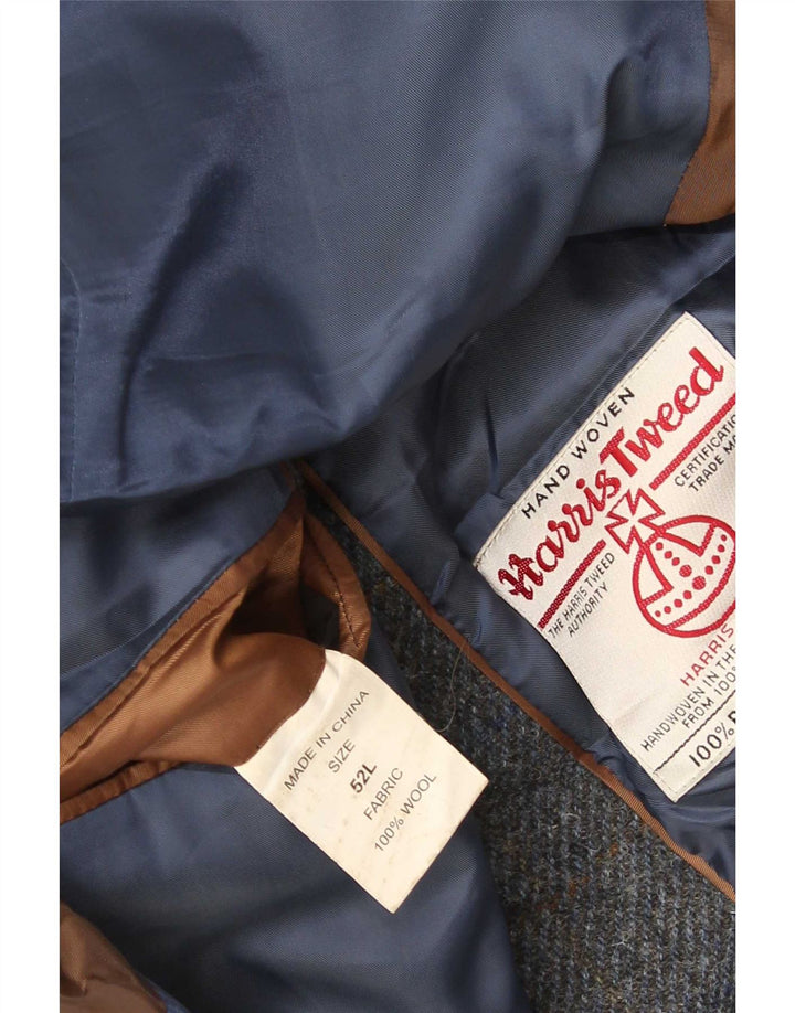 Jachetă pentru bărbați Harris Tweed cu 2 nasturi IT 52 XL Lână cu carouri gri