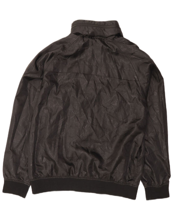 Jachetă vintage pentru bărbați cu glugă cu glugă UK 42 XL negru geometric