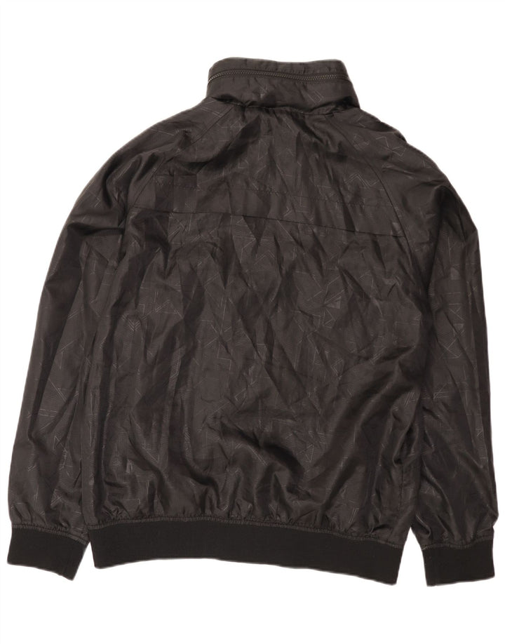 Jachetă vintage pentru bărbați cu glugă cu glugă UK 42 XL negru geometric