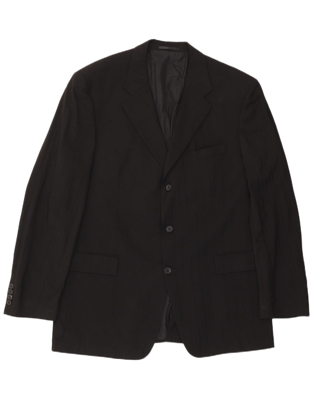 Blazer pentru bărbați Hugo Boss cu 3 nasturi EU 56 3XL Lână cu dungi negre