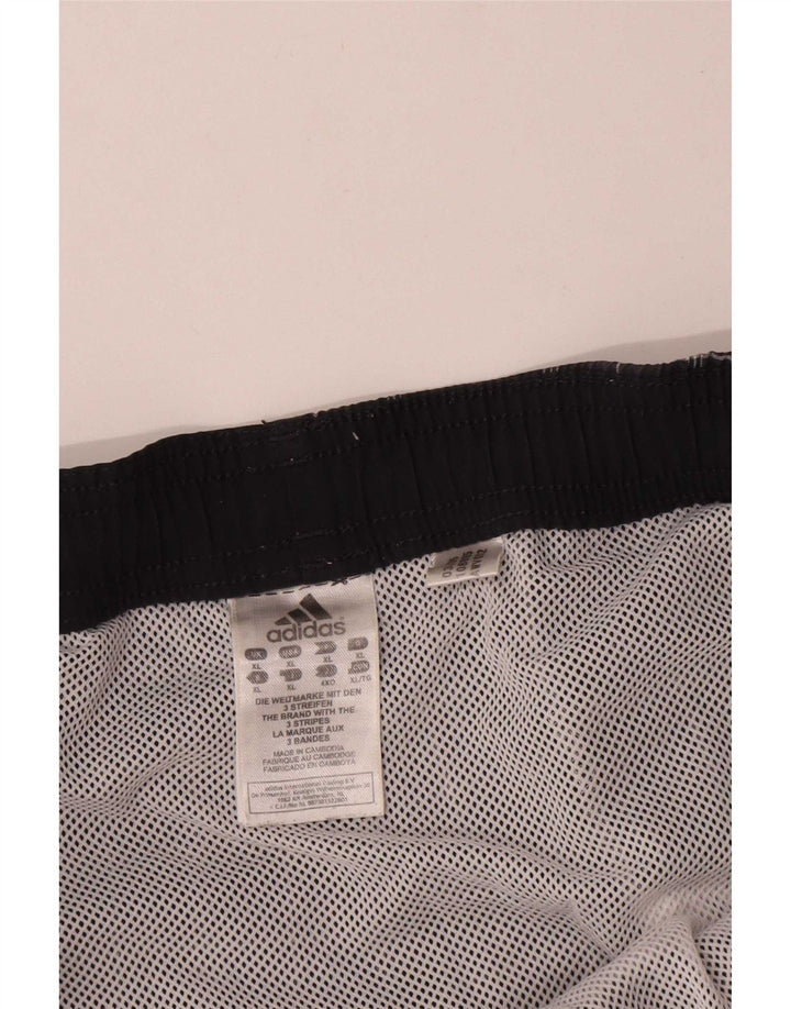 Pantaloni scurți sport pentru bărbați Adidas XL, poliester negru cu carouri