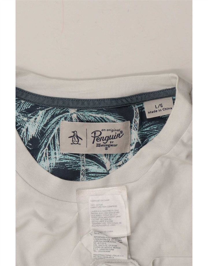 Tricou pentru bărbați Penguin Top mare din bumbac alb