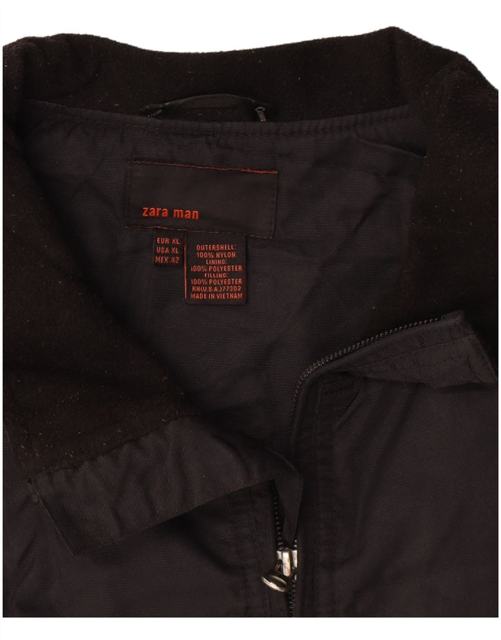 Bomber pentru bărbați Zara UK 42 XL Nylon negru