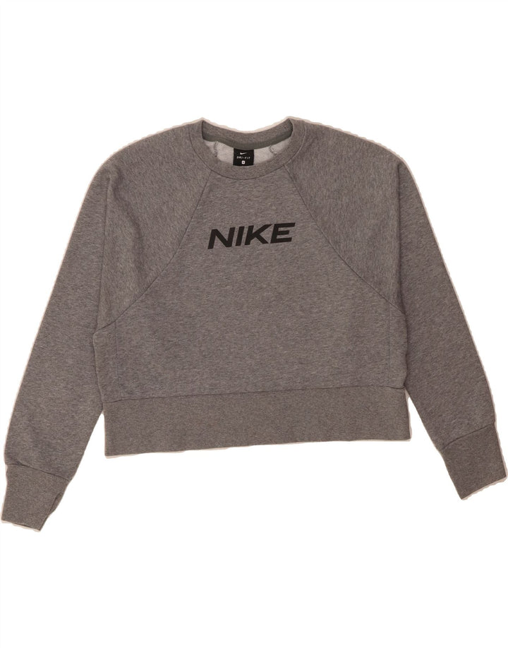 PUMA Womens Oversized Graphic Sweatshirt Jumper UK 10 Small Grey Cotton Vintage Puma and Second-Hand Puma from Messina Hembry 