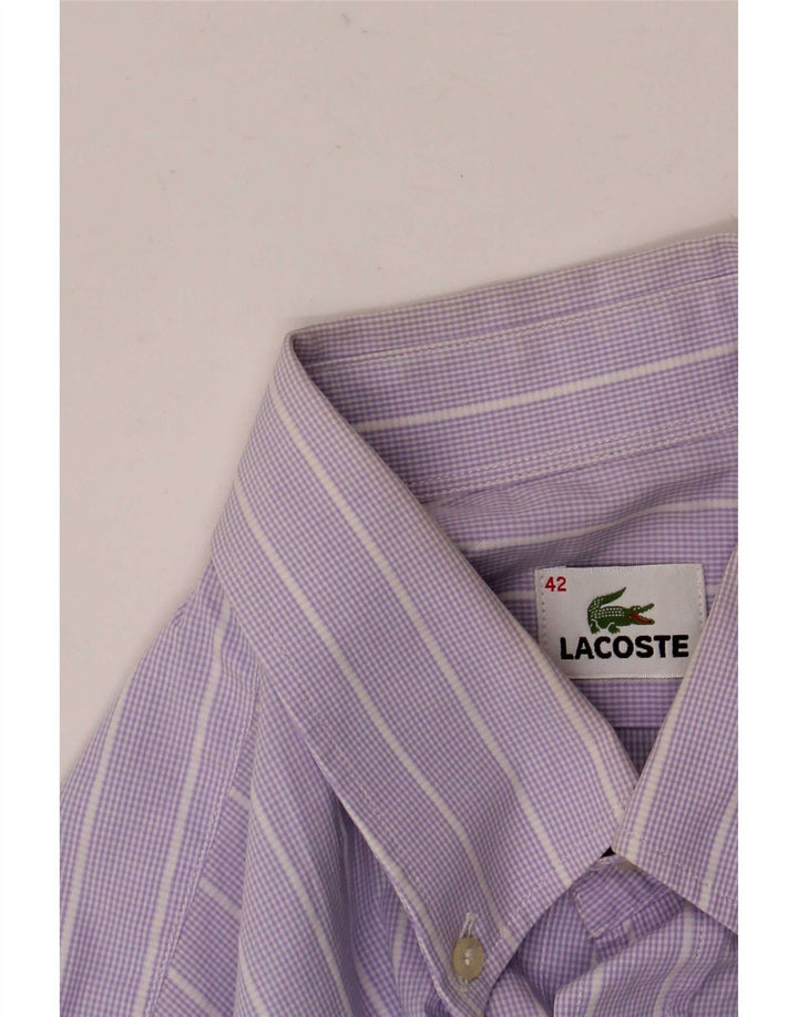 Cămașă bărbați Lacoste Mărimea 42 Bumbac cu dungi mov mari