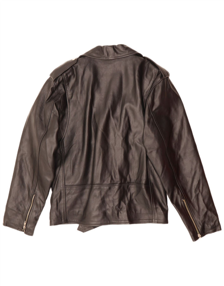 Jachetă motociclist din piele pentru bărbați MANHATTAN UK 38 Piele neagră medie