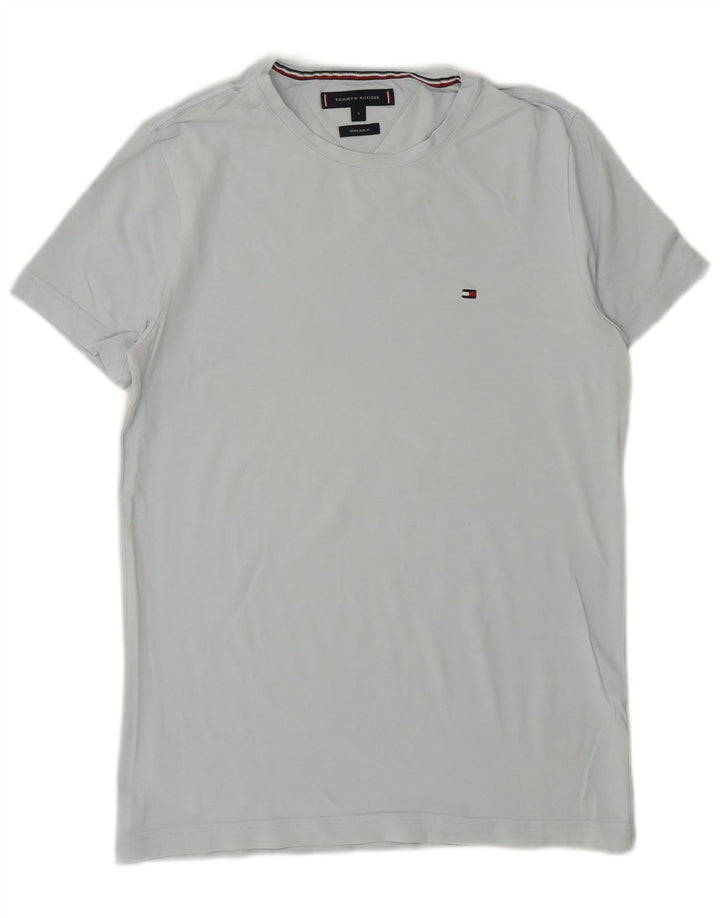 TOMMY HILFIGER Tricou Bărbați Extra Subțire Top Mic Bumbac Albastru