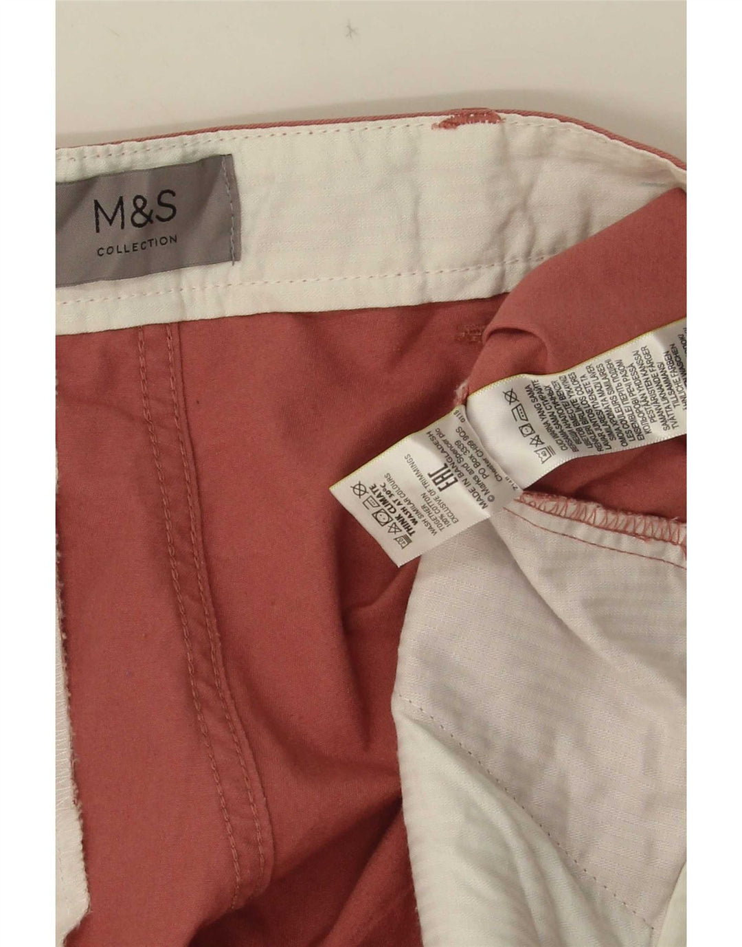 Pantaloni scurți chino pentru bărbați Marks & Spencer W38 XL, bumbac roz