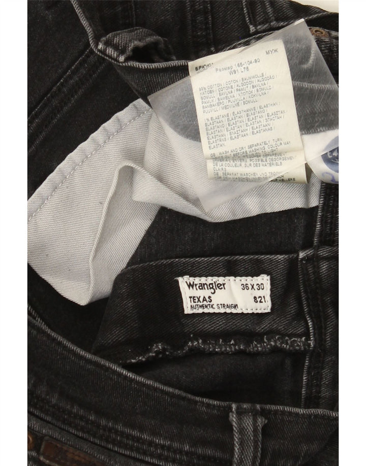Blugi drepte pentru bărbați Wrangler Texas W36 L26 bumbac negru