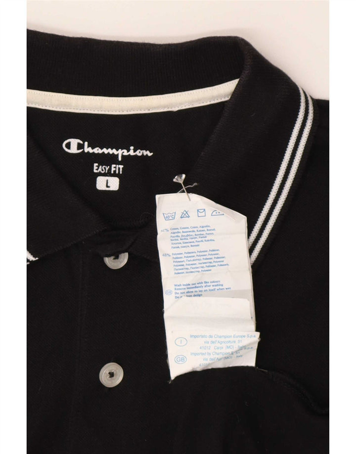 Tricou polo pentru bărbați Champion Easy Fit, mare, negru, bumbac