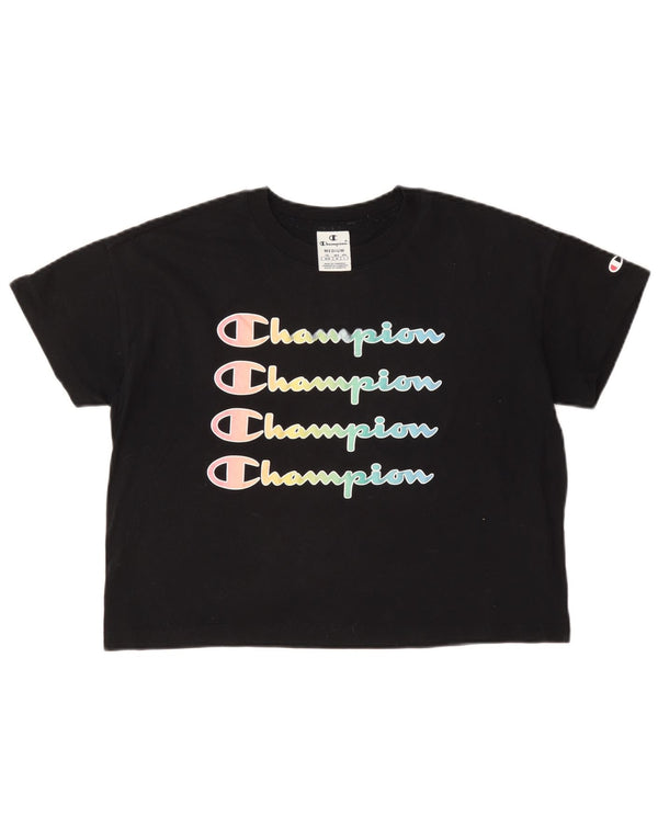 Tricou cu grafică Champion pentru femei Top UK 14 Medium Bluemarin Bumbac