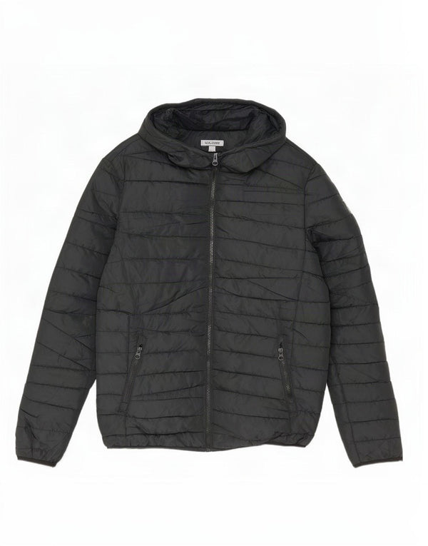 Jack & Jones Jachetă căptușită cu glugă pentru bărbați UK 36 Poliester negru mic