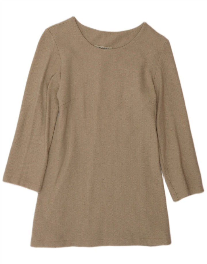 Rochie cu mâneci lungi pentru femei vintage EU 42 Bej mare