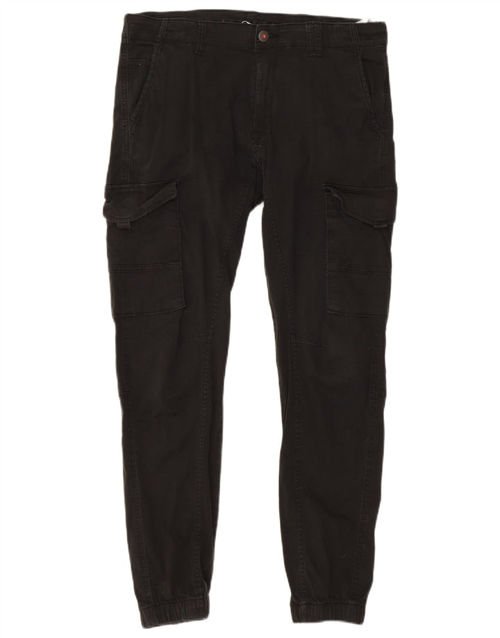 JACK & JONES Joggeri pentru bărbați Pantaloni cargo W34 L30 bumbac negru