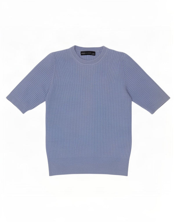 Pulover pentru femei Marks & Spencer cu decolteu triplu UK 8 Small Blue