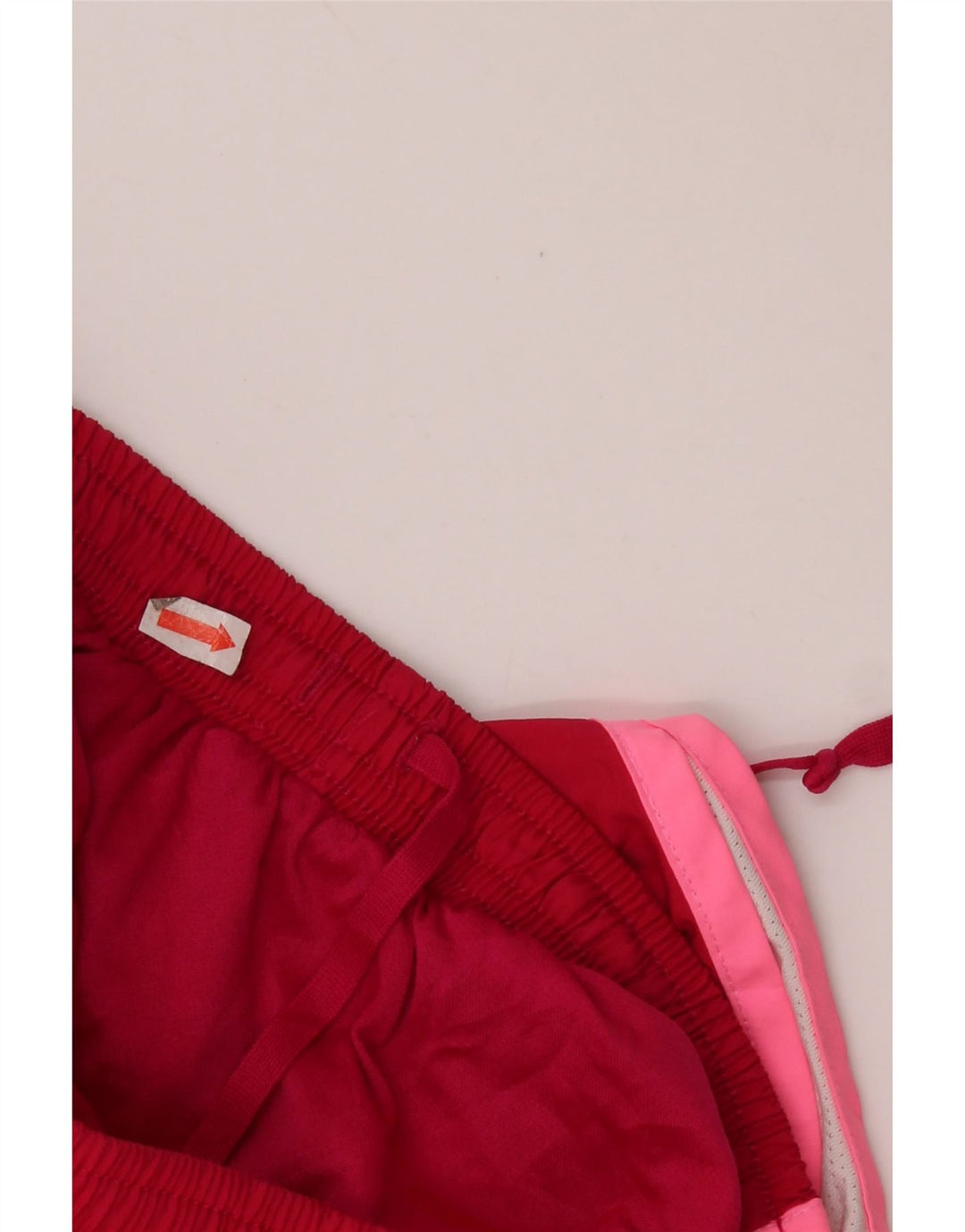 Pantaloni scurti sport NIKE Dri Fit pentru femei UK 10, roșu, poliester color bloc