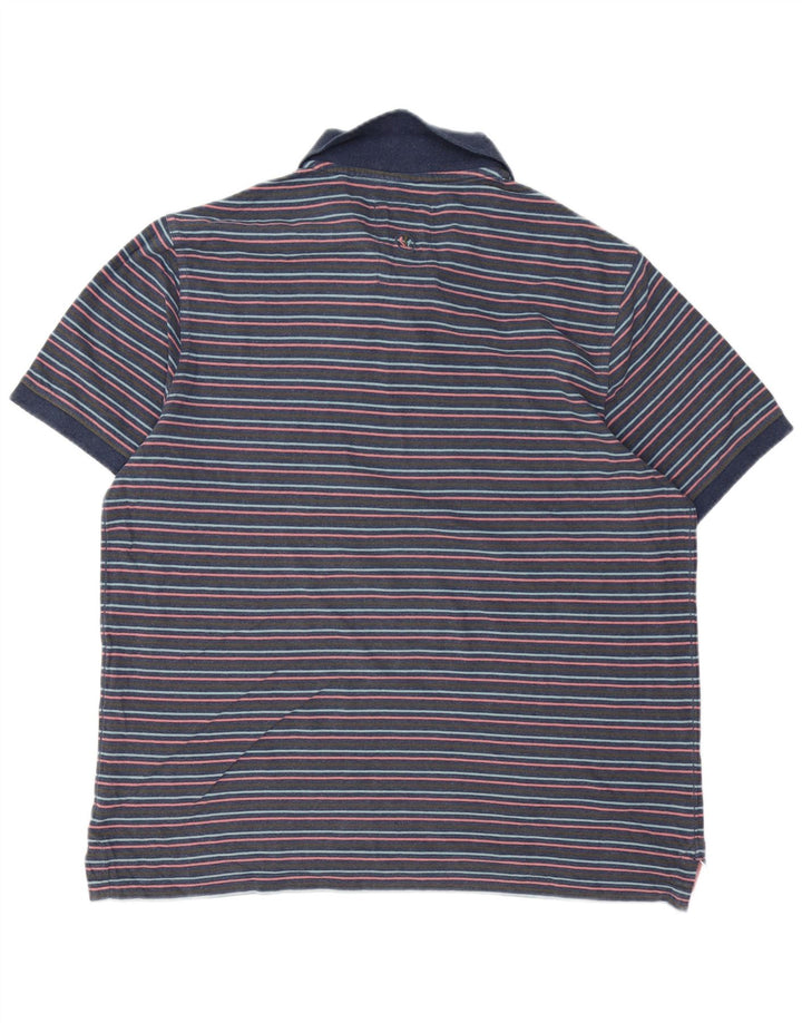 FAT FACE Tricou polo pentru bărbați XL, bumbac cu dungi bleumarin