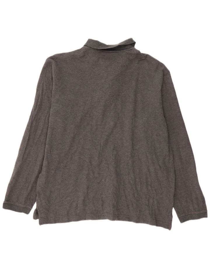 EDDIE BAUER Cămașă polo cu mânecă lungă pentru bărbați, bumbac gri mare