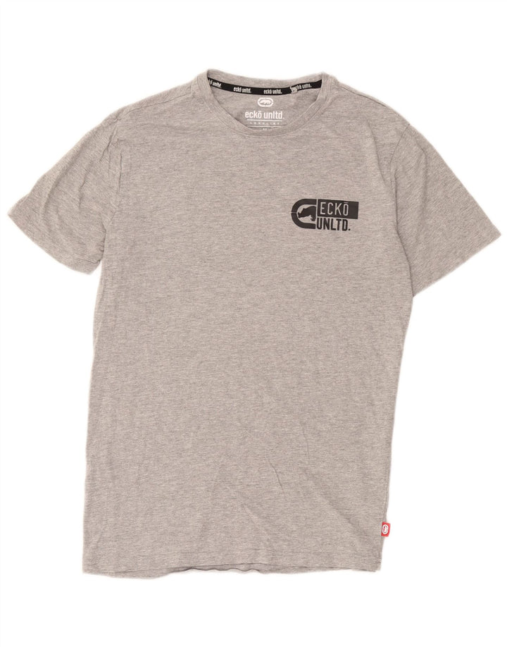 Tricou grafic Ecko Unltd pentru bărbați Top din bumbac gri mediu
