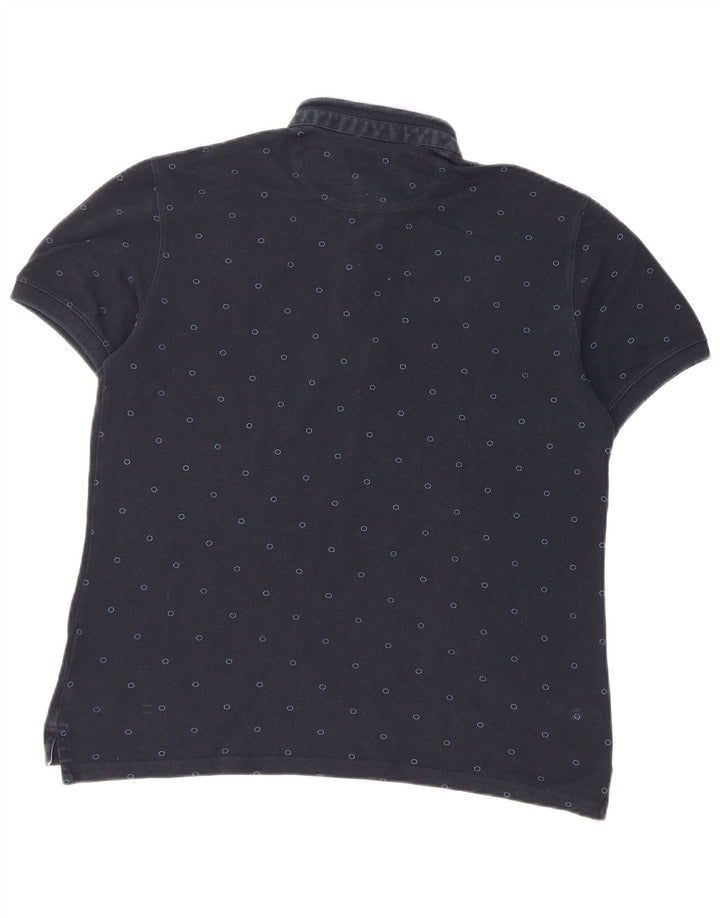 Cămașă polo Massimo Dutti pentru bărbați, mare, bleumarin cu pete