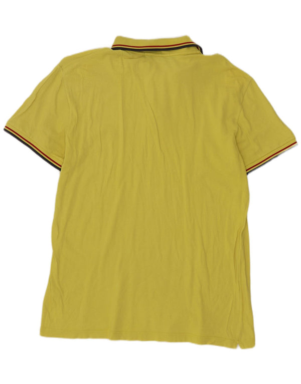FRED PERRY Mens Polo Shirt Large Yellow Cotton