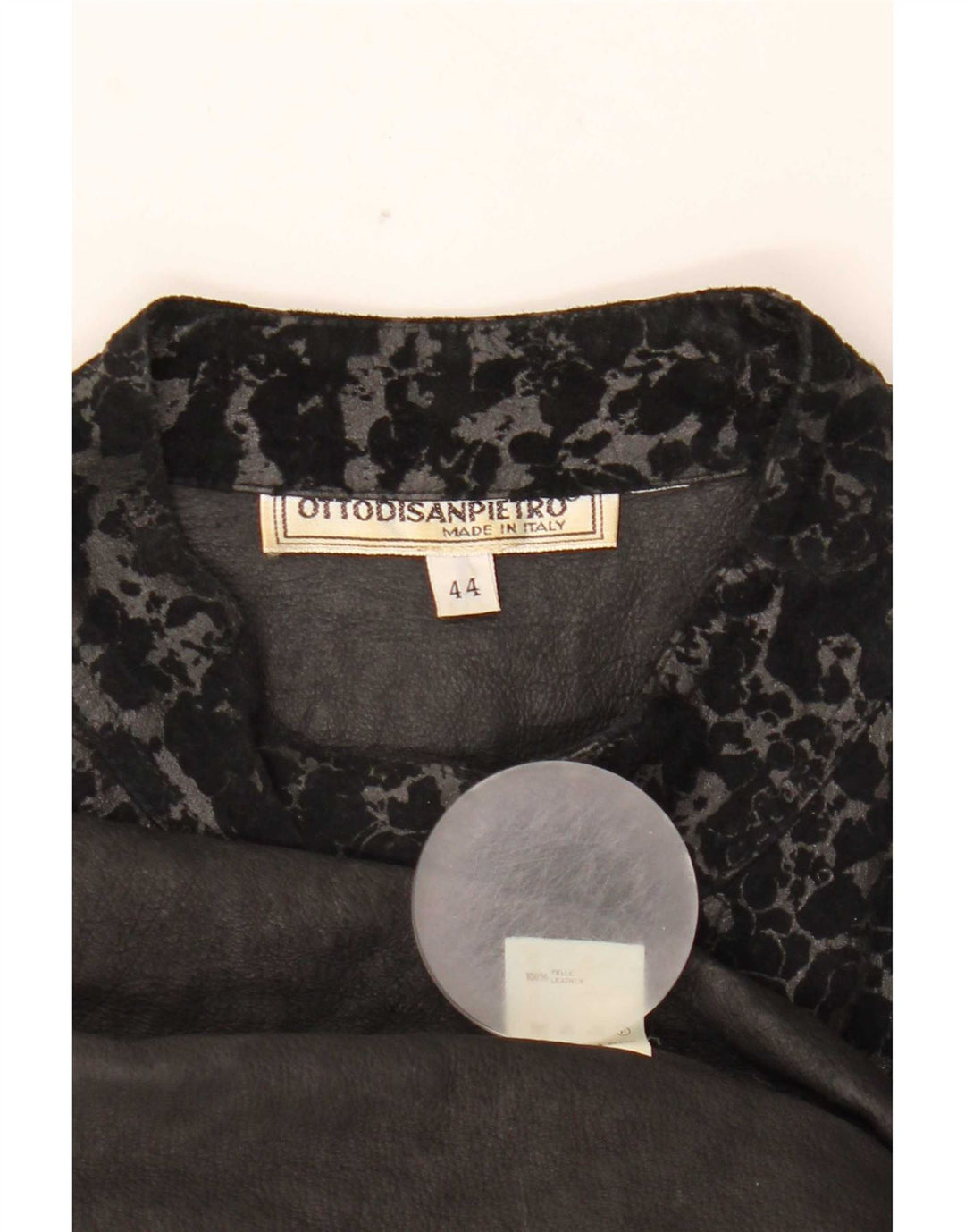 Jachetă vintage pentru femei cu mâneci 3/4 IT 44 Medium Black Animal Print
