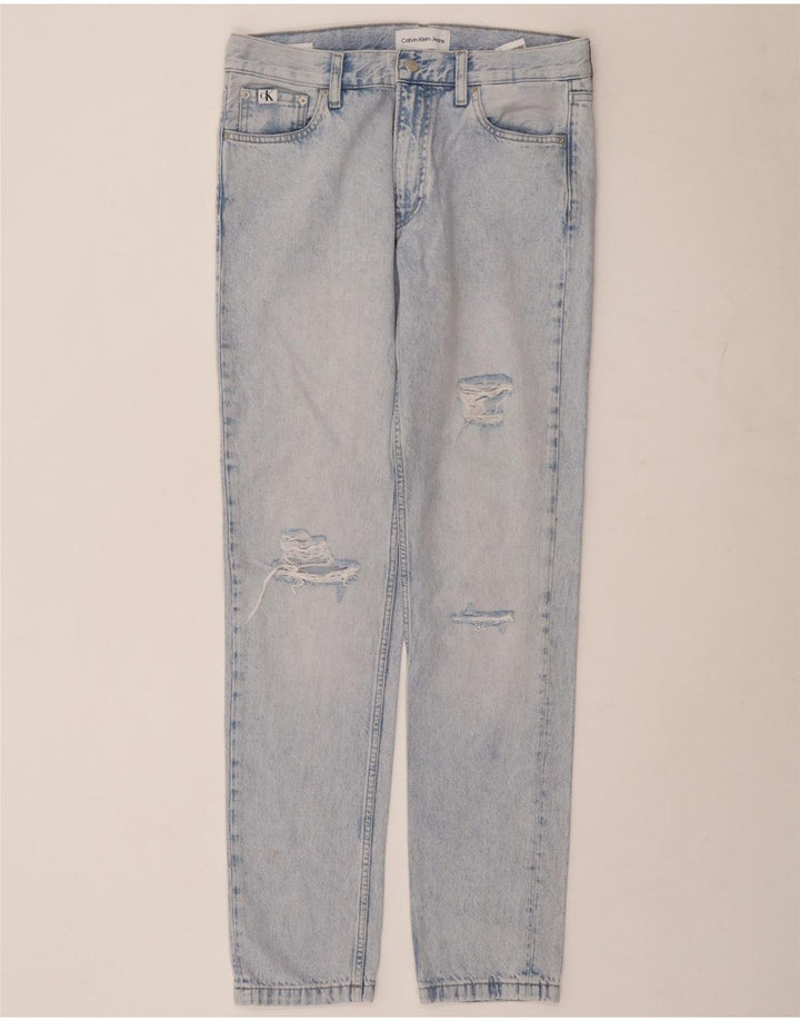 Calvin Klein Blugi Slim Distressed pentru bărbați W30 L33 Bumbac albastru