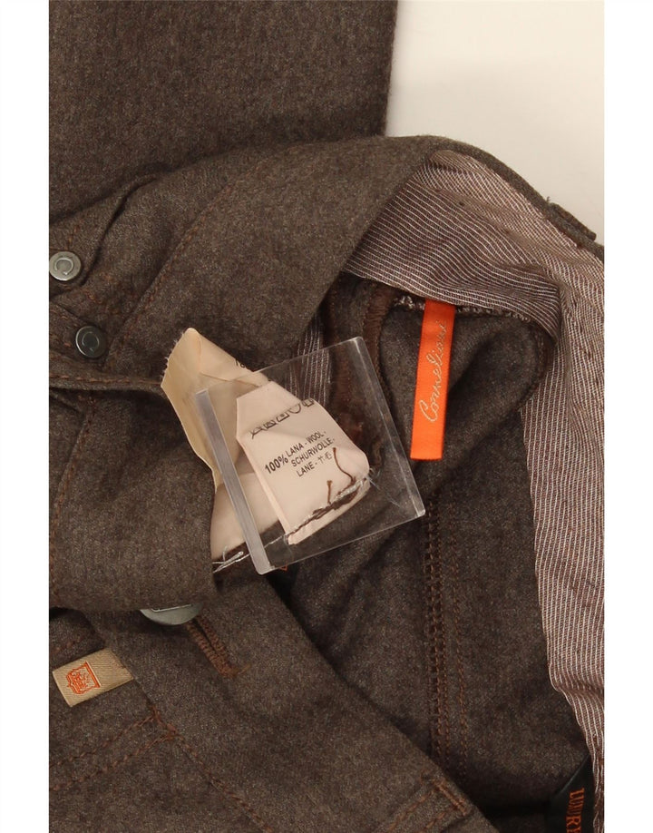 CORNELIANI Pantaloni Drepți Casual Bărbați L36 L28 Lână Maro