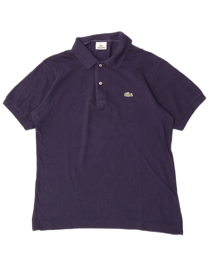 Tricou polo Lacoste pentru bărbați, mărime 4, bumbac albastru bleumarin mediu