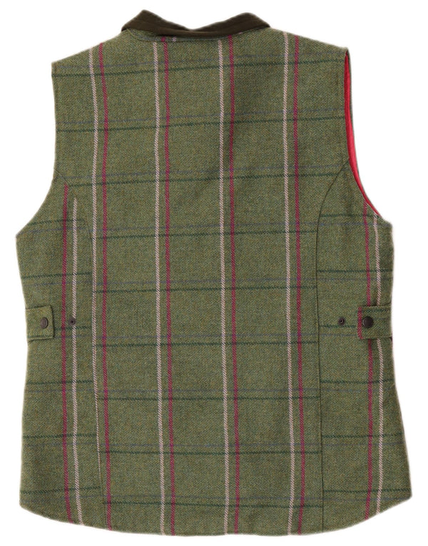 Game Technical Apparel Gilet pentru femei UK 14 Large Green Check Wool